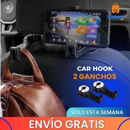 CarHook™ - Set de 2 Soportes de Celular y de Bolsas para Auto