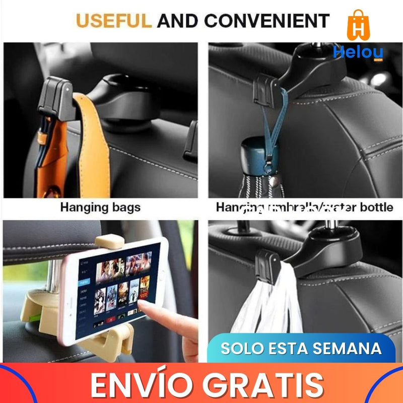 CarHook™ - Set de 2 Soportes de Celular y de Bolsas para Auto